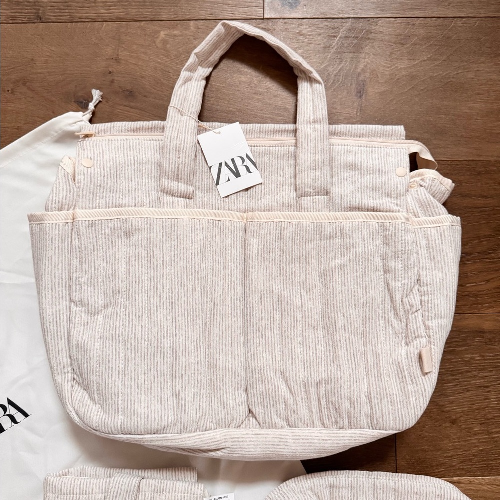 Zara Striped Diaper Bag Pack NWT - Picture 8 of 12